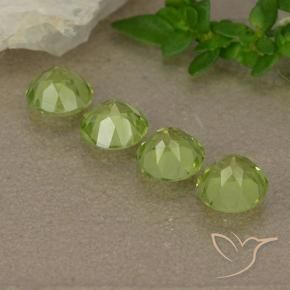 Gemas de Peridoto Verde claro natural de 1.75 ct, Redondo, VVS-VS