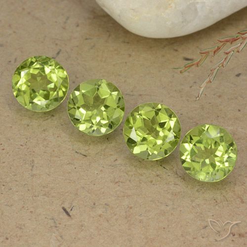3.24ctw Natural Verde claro Peridoto, Redondo, VS