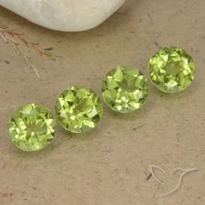 Gemas de Peridoto Verde claro natural de 3.24 ct, Redondo, VS