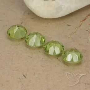 Gemas de Peridoto Verde claro natural de 3.24 ct, Redondo, VS