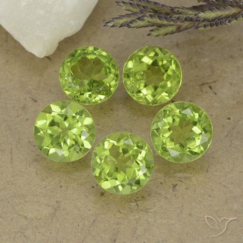 4.51ctw Natural Verde vivo claro Peridoto, Redondo, VS