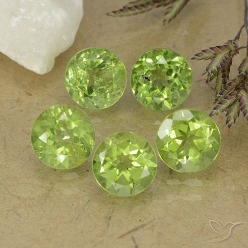 4.77ctw Natural Verde vivo claro Peridoto, Redondo, VS