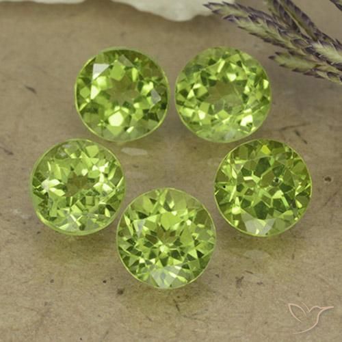 4.29ctw Natural Verde vivo claro Peridoto, Redondo, VS