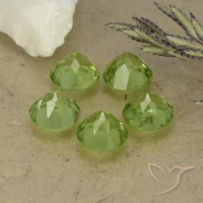 Gemas de Peridoto Verde vivo claro natural de 4.85 ct, Redondo, VS