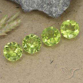 Gemas de Peridoto Verde vivo claro natural de 2.91 ct, Redondo, VS