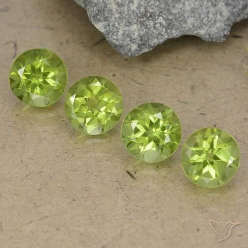 3.90ctw Natural Verde vivo claro Peridoto, Redondo, VVS-VS