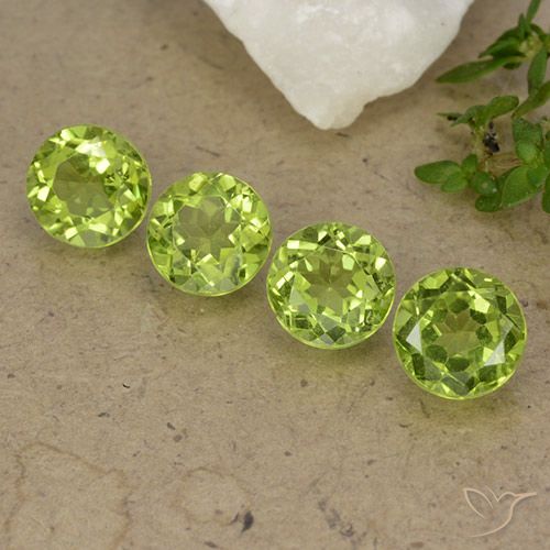 3.90ctw Natural Verde medio Peridoto, Redondo, VS