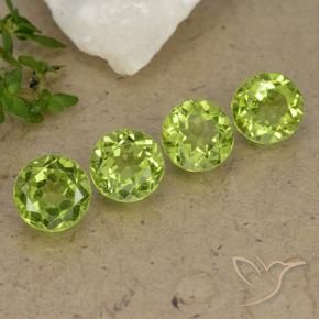 Gemas de Peridoto Verde medio natural de 3.90 ct, Redondo, VS