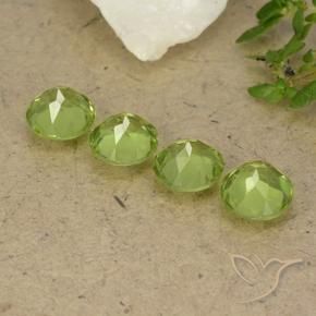 Gemas de Peridoto Verde claro natural de 3.25 ct, Redondo, VS