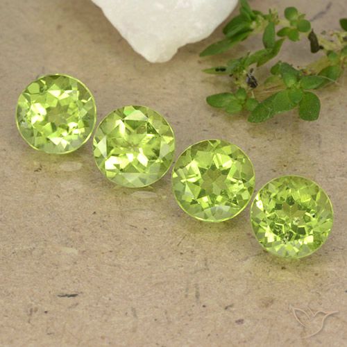 3.58ctw Natural Verde vivo claro Peridoto, Redondo, VS