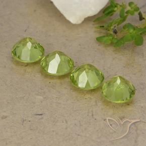 Gemas de Peridoto Verde vivo claro natural de 3.58 ct, Redondo, VS