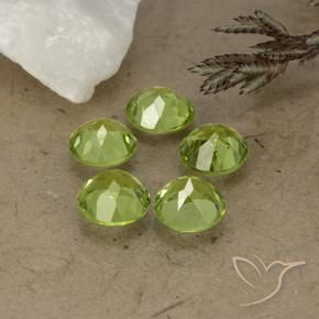 Gemas de Peridoto Verde vivo natural de 3.93 ct, Redondo, VS