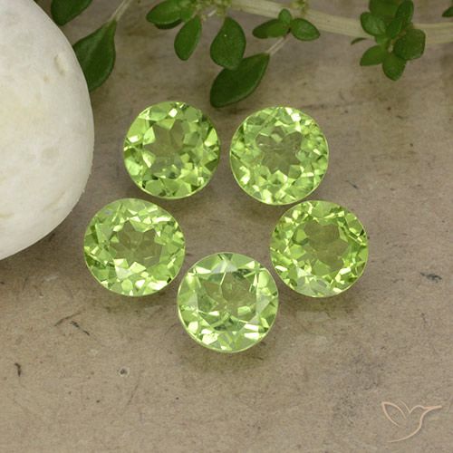 3.73ctw Natural Verde vivo claro Peridoto, Redondo, VS