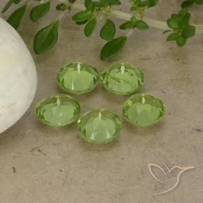 Gemas de Peridoto Verde vivo claro natural de 3.73 ct, Redondo, VS