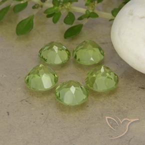 Gemas de Peridoto Verde claro natural de 4.40 ct, Redondo, VS
