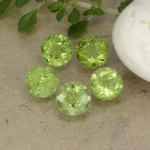 4.18ctw Natural Verde vivo claro Peridoto, Redondo, VS