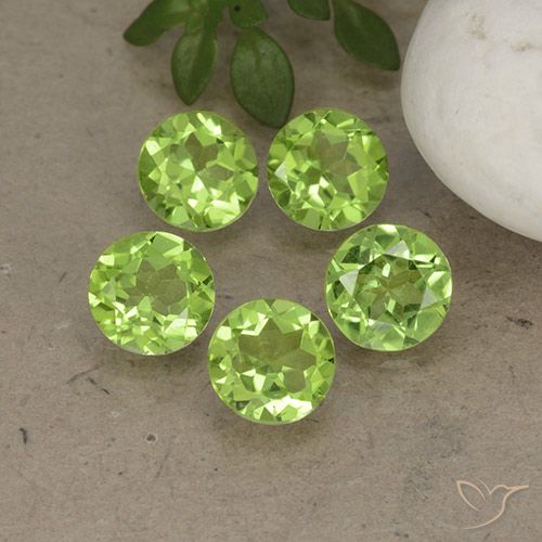 3.92ctw Natural Verde vivo claro Peridoto, Redondo, VS
