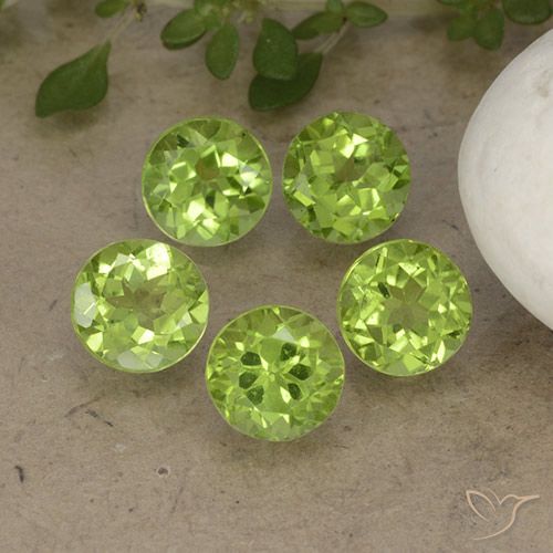 4.19ctw Natural Verde vivo claro Peridoto, Redondo, VS