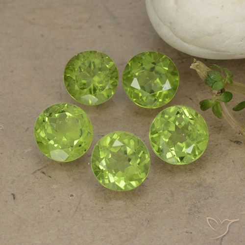 4.67ctw Natural Verde vivo Peridoto, Redondo, VS