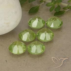 Gemas de Peridoto Verde vivo claro natural de 4.92 ct, Redondo, VVS-VS