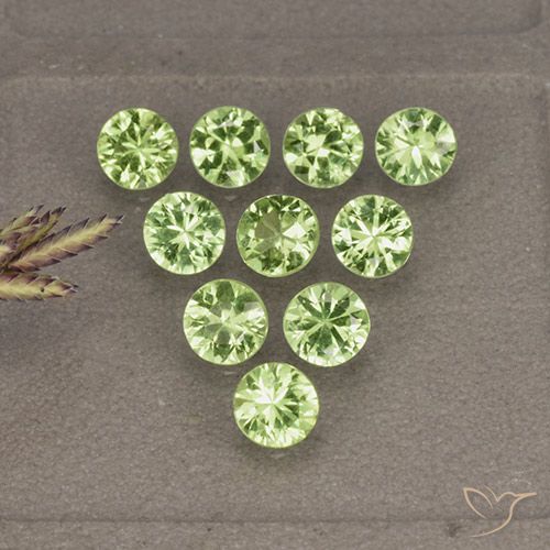 2.36ctw Natural Verde amarillento Peridoto, Redondo, VS