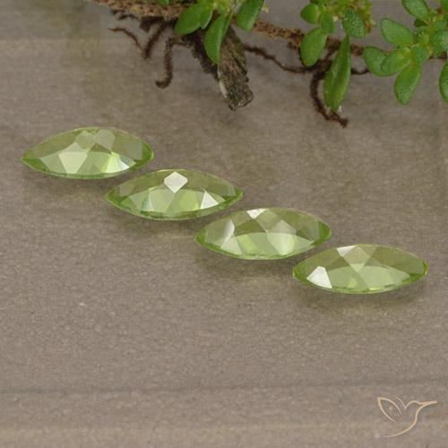 Gemas de Peridoto Verde claro natural de 1.48 ct, Marquesa, VVS-VS