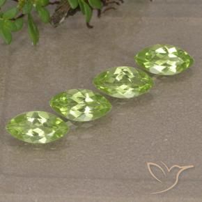 Gemas de Peridoto Verde vivo claro natural de 1.72 ct, Marquesa, VVS-VS