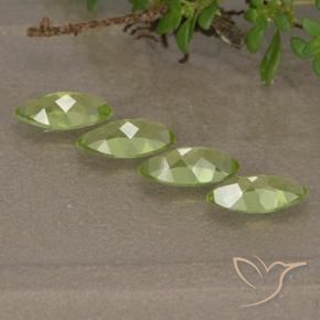 Gemas de Peridoto Verde vivo claro natural de 1.72 ct, Marquesa, VVS-VS