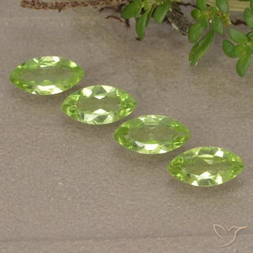 1.42ctw Natural Verde vivo claro Peridoto, Marquesa, VVS-VS