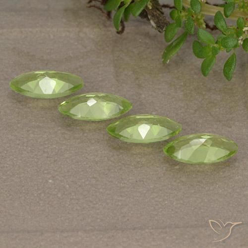 Gemas de Peridoto Verde vivo claro natural de 1.42 ct, Marquesa, VVS-VS