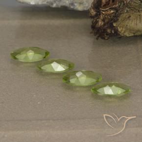 Gemas de Peridoto Verde vivo claro natural de 1.55 ct, Marquesa, VVS-VS