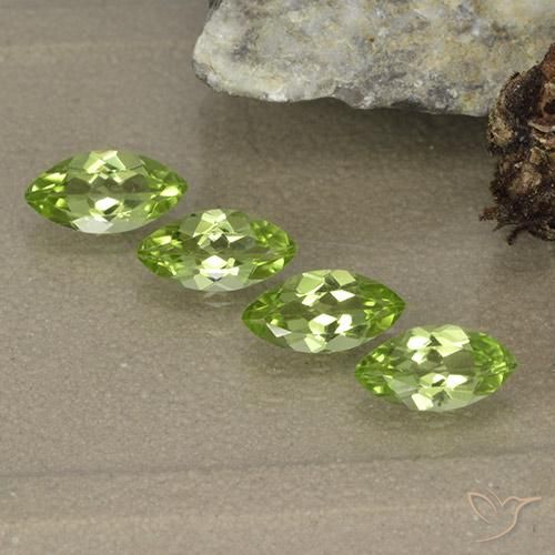 Gemas de peridoto verde natural de 1,63 ct, marquesa, VVS-VS