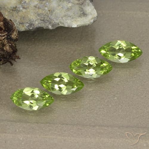 Gemas de peridoto verde natural de 1,63 ct, marquesa, VVS-VS