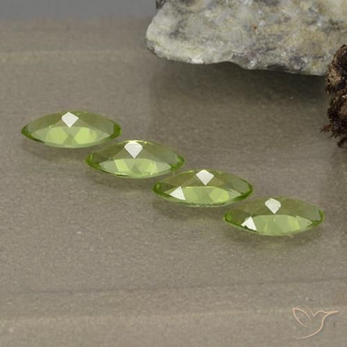 Gemas de peridoto verde natural de 1,63 ct, marquesa, VVS-VS