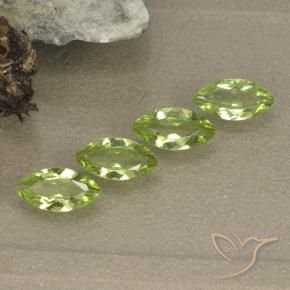 Gemas de Peridoto Verde vivo claro natural de 1.43 ct, Marquesa, VVS-VS