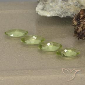 Gemas de Peridoto Verde vivo claro natural de 1.43 ct, Marquesa, VVS-VS