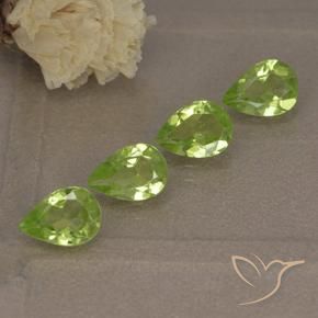 Gemas de Peridoto Verde vivo claro natural de 2.61 ct, En forma de pera, VVS-VS