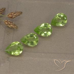 Gemas de Peridoto Verde medio natural de 2.34 ct, En forma de pera, VVS-VS