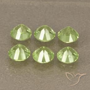 Gemas de Peridoto Verde claro natural de 1.83 ct, Redondo, VS