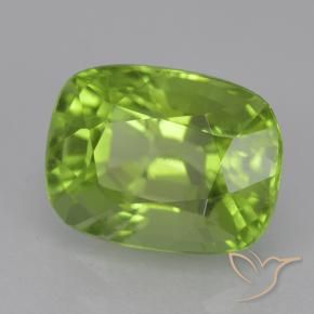 Peridoto Verde vivo natural de 2.09 ct, Forma Cojín, VVS-VS