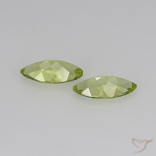 Gemas de Peridoto Verde vivo claro natural de 0.70 ct, Marquesa, VS