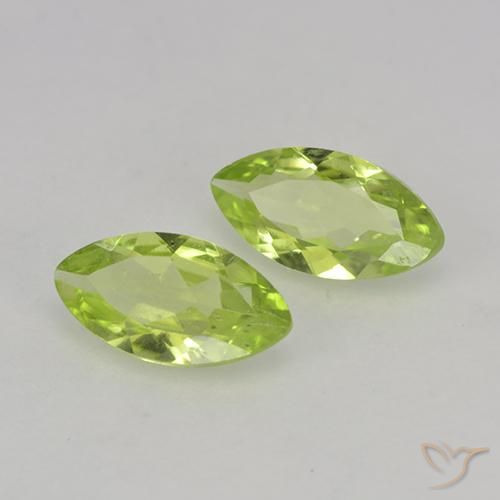 Gemas de Peridoto Verde claro natural de 0.74 ct, Marquesa, VS