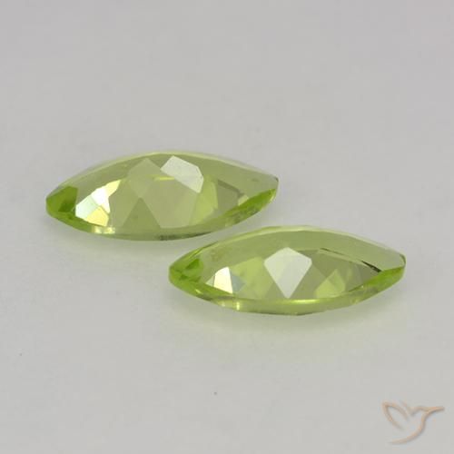 Gemas de Peridoto Verde claro natural de 0.74 ct, Marquesa, VS