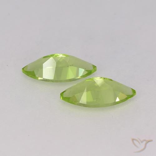 Gemas de Peridoto Verde medio natural de 1.13 ct, Marquesa, VS
