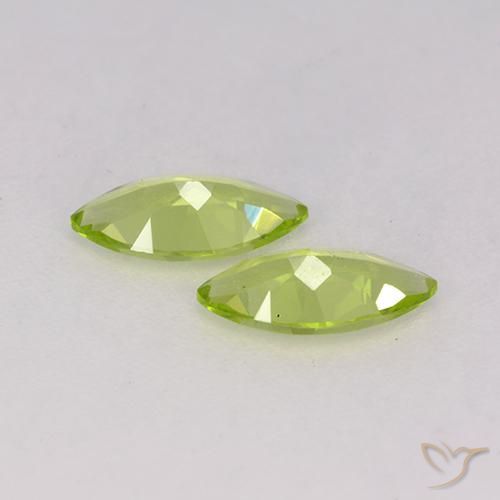 Gemas de Peridoto Verde vivo natural de 0.93 ct, Marquesa, VS