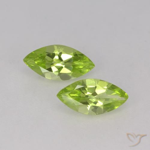 Gemas de Peridoto Verde medio natural de 1.06 ct, Marquesa, VS