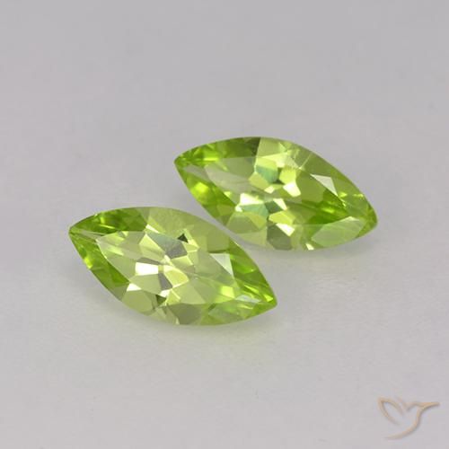 Gemas de Peridoto Verde medio natural de 1.06 ct, Marquesa, VS