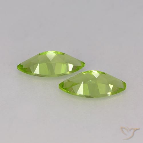 Gemas de Peridoto Verde medio natural de 1.06 ct, Marquesa, VS