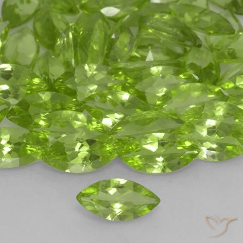 0.50ct Natural Verde vivo claro Peridoto, Marquesa, VS