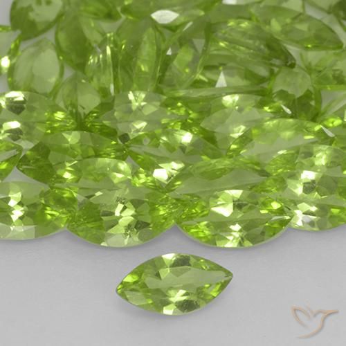 Peridoto Verde vivo claro natural de 0.50 ct, Marquesa, VS